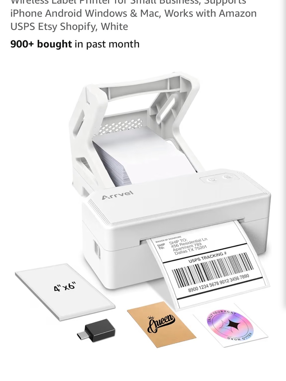 Arrvel Bluetooth 4x6 Thermal Label Printer with Stand NEW IN BOX. BT-USB-Power